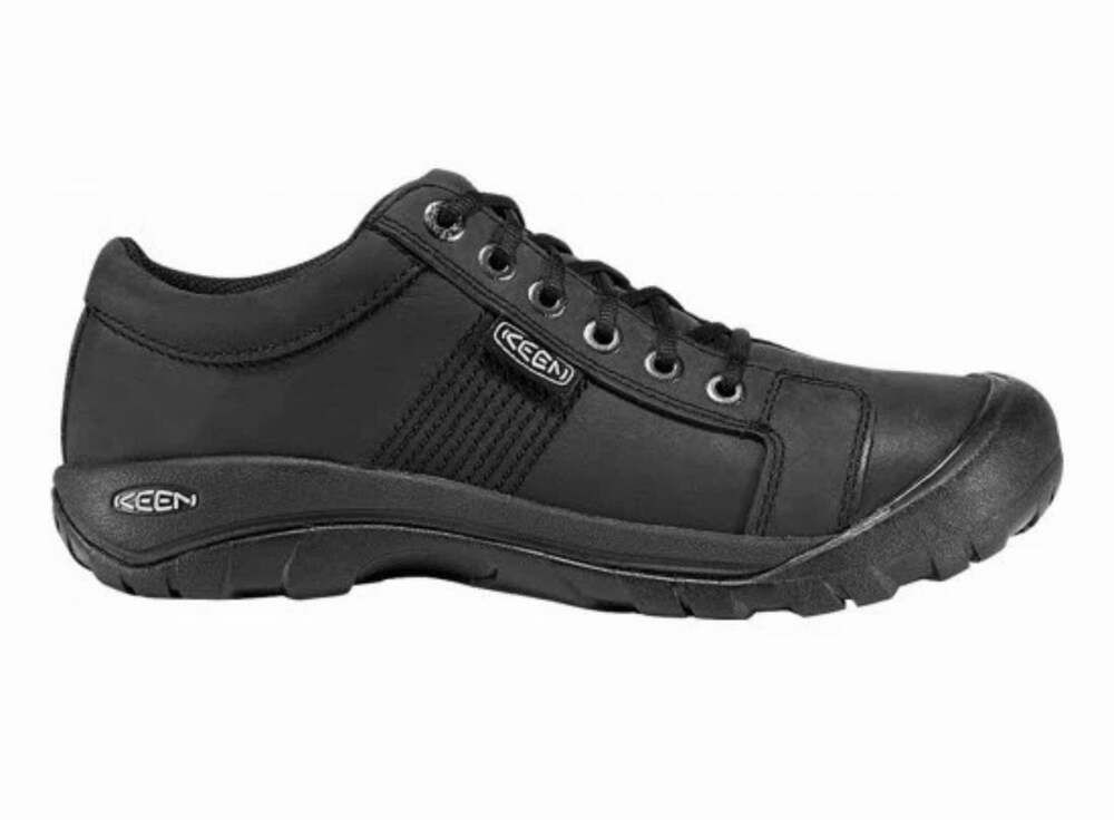 NEW KEEN Austin Men's Size 14 Black Leather Sneakers Lace Up Casual Shoes NWOT